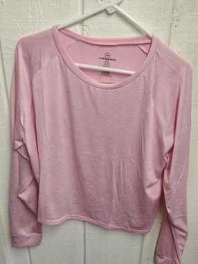 Essentials Pink Long-Sleeve Crewneck Top